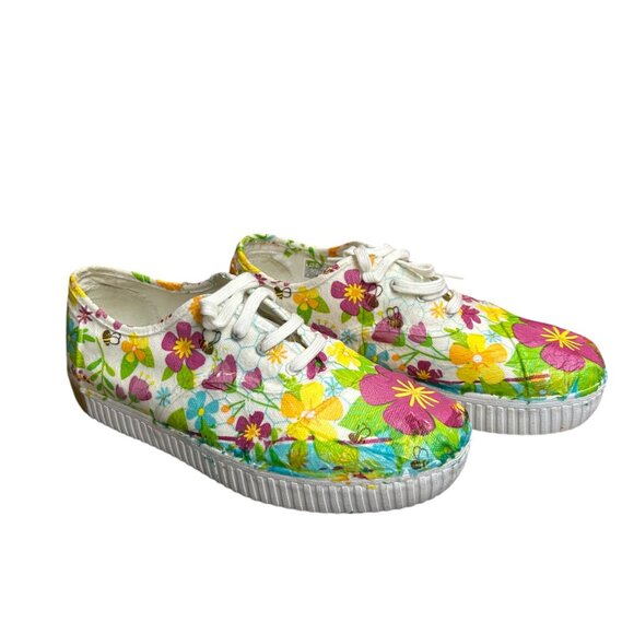 Floral Canvas Sneakers - Multicolor Toms 7.5 / 8 - Picture 3 of 9